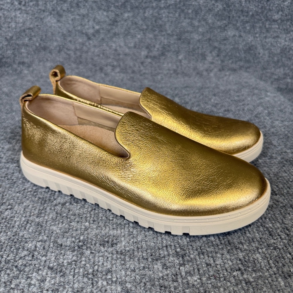 Vionic Womens Size 7 Slip On Loafers Uptown Willa Gold Flex 360 Leather Comfort
